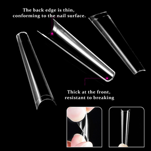 Puntas de Uñas Cuadradas Transparentes Tipo Ataúd, Talla XXXL, de ABS, para Extensión de Uñas de Gel Suave, Estilo Francés Natural - Product Image 3