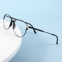 Monturas de Gafas Ópticas de Moda al por Mayor, Monturas de Gafas Ópticas Retro de Metal para Hombre, Montura de Gafas Redondas