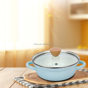 Apan et ustensiles de cuisine de style coréen Casserole en forme de V <span class=keywords><strong>Caserole</strong></span> avec revêtement en émail moucheté <span class=keywords><strong>Caserole</strong></span> avec couvercle en verre - Product Image 5