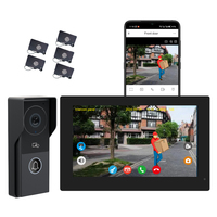 Tuya bel pintu Video 2 kawat, dengan Monitor layar sentuh, ponsel pintu tahan air hidup pintar dengan kamera Video dan fungsi membuka kunci