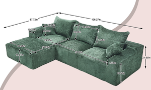 Stylish Chenille Convertible L-Shaped Sofa <b>Set</b> Excellent Touch Intimate Comfort <b>Large</b> Seated Depth Free Stretch Full Compression - Product Image 6