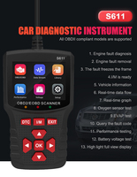 Nuevo modelo OBD2 S611 Auto Scanner Venta caliente herramienta de diagnóstico de coche de mano con lector de código de pantalla para coches