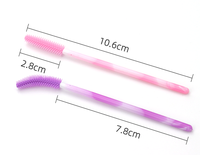 Baguette de mascara en silicone jetable Spoolies à cils souples Poignée colorée Extension de cils Outils de nettoyage