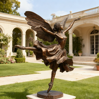 Statue d'ange dansant ailé en bronze, pose de ballet personnalisée, modèle en métal moulé moderne, souvenir publicitaire, anniversaire, artiste