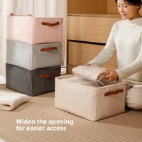 Boîte de rangement de bureau pour vêtements, jouets et petits articles, en flanelle épaisse et EVA, nouveau panier à linge rectangulaire de style chinois