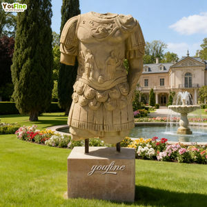 YOUFINE Design classico intagliato a mano in marmo maschile Torso scultura romana antico nudo greco busto statua di pietra per la decorazione - Product Image 6