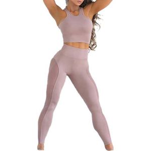 Conjuntos de Yoga Personalizados para Mujer, Ropa Deportiva para Gimnasio, Top y Leggings para Correr, Conjunto de Dos Piezas para Entrenamiento, Trajes Deportivos Sin Costuras, Conjunto de Yoga para Mujer - Product Image 1
