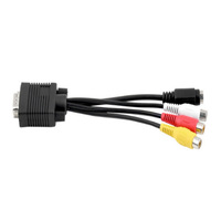 Kabel Adaptor Audio VGA ke S-Terminal +3RCA untuk Komputer
