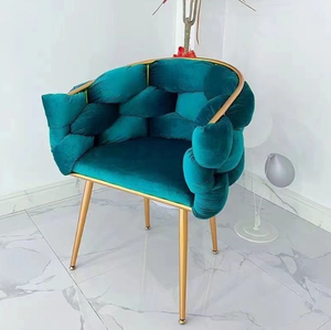 Commercio all'ingrosso oro nordico moderno in metallo set di velluto ala in attesa <span class=keywords><strong>salotto</strong></span> accento <span class=keywords><strong>mobili</strong></span> da soggiorno sedie - Product Image 6