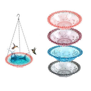 Mangeoire et abreuvoir pour oiseaux détachable d'extérieur - Décoration de jardin suspendue avec crochet pour oiseaux sauvages, plateau à graines imperméable et bassin anti-éclaboussures - Product Image 1