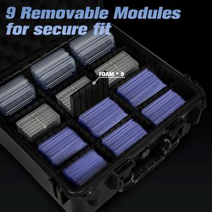 Estuche Rígido de PU Impermeable para Tarjetas, con 9 Divisores y Cierre de Botón, para Colección de Tarjetas Deportivas, en Oferta - Product Image 2