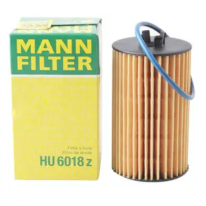 Almanya orijinal MANN yağ filtresi HU6018Z sertifikaları ile doğrulanmış tedarikçisi için OPEL GM OEM 650155 650173
