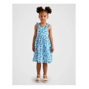 Robe d'été en coton respirant conçue pour les filles actives, offrant un look décoratif attrayant, une sensation confortable et une coupe facile. - Product Image 1