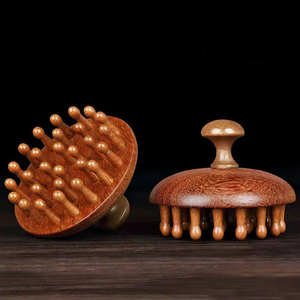 Hochwertiger multifunktion aler Golddraht Grüner Sandelholz-<span class=keywords><strong>Massage</strong></span> kamm Holzkamm - Product Image 1