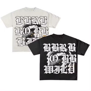 Özel ağır t Shirt erkekler için büyük beden tişört üzerinde Tee Sharts 100% pamuk boş düz Mock boyun boy Tshirt erkekler için - Product Image 2