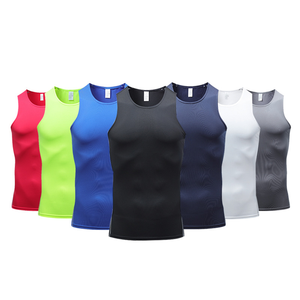 Camiseta de Compresión sin Mangas para Hombre, Personalizada OEM, Color Sólido, Capa Base Deportiva para Correr, Baloncesto, Transpirable, para Entrenamiento de Verano - Product Image 2