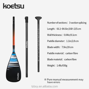 KOETSU Kh Style Full Carbon Fiber <strong>Paddle</strong> - Vibrant Black with Blue and Red Accents, Adjustable Length - Product Image 6