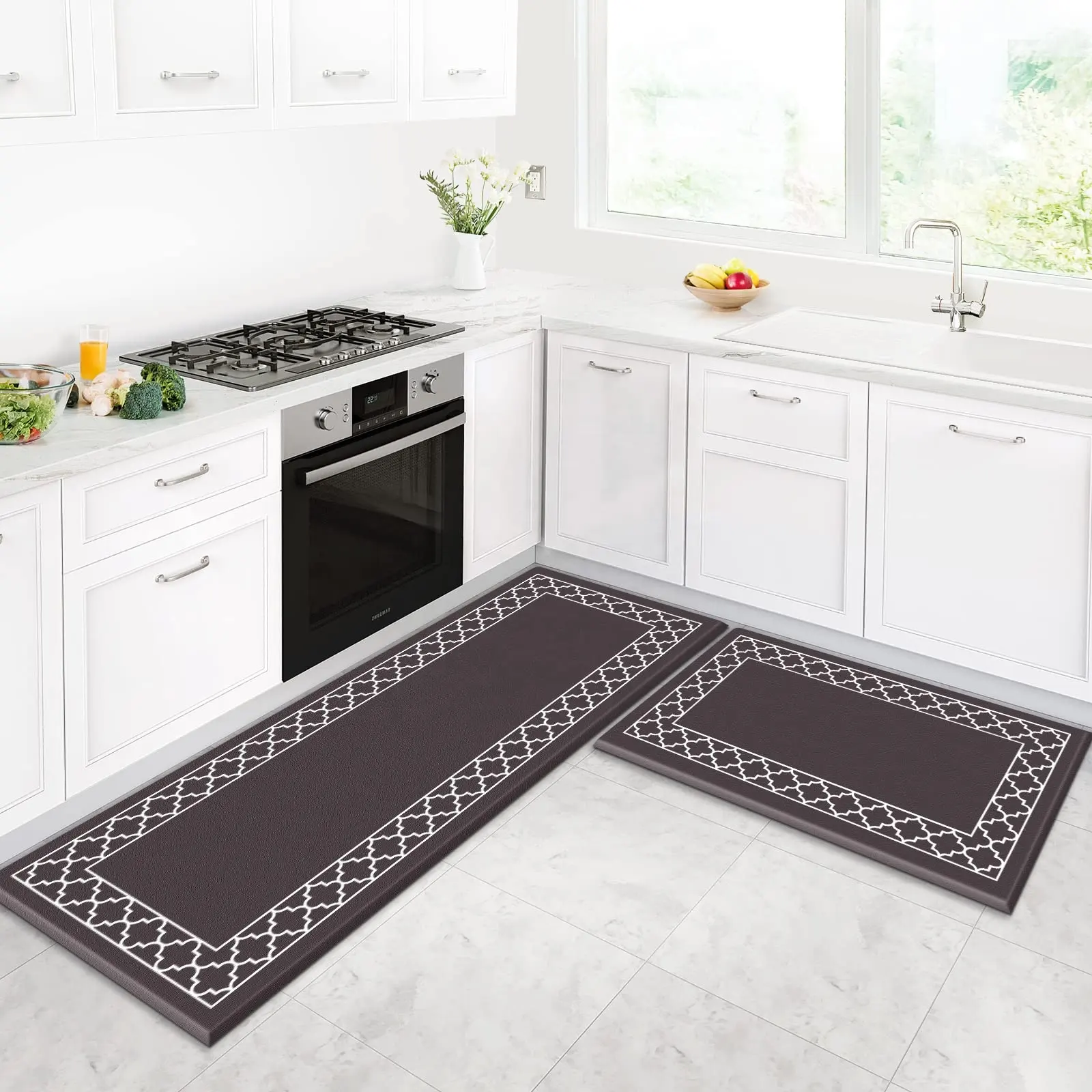 Ikat Style Water Absorb Easy Wash Custom Anti Slip Kitchen Runner Mat Floor Mat Set Non Slip Kitchen Floor Mat for Kitchen