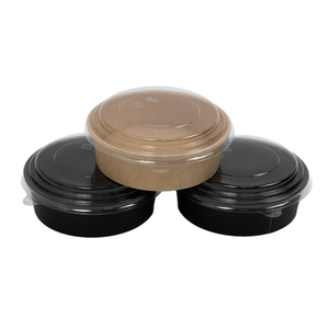 Bol en papier de qualité alimentaire avec couvercle en papier ou couvercle transparent, taille personnalisée pour soupe, salade, préparation de repas, à emporter – Fournisseur direct usine - Product Image 6