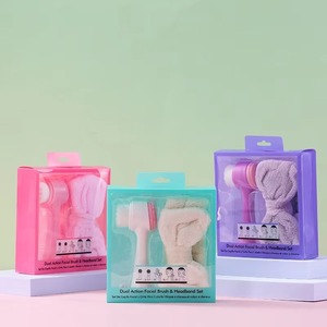 2 in 1 Standing Microfiber Bowtie Women's Beauty <b>Headbands</b> and Facial Cleansing Brush Set with Deep Pore Cleansing - Product Image 2