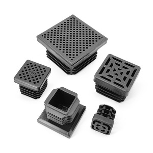 Tapas cuadradas de plástico para patas de muebles con diseño de rejilla para patas de mesa y silla, fácil instalación, estilo minimalista - Product Image 1