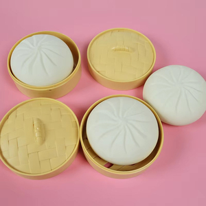 Unzip Toy Adult Kids Decompression Artifact <b>Light</b> TPR Steamed Stuffed Bun Slow Rebound <b>Music</b> Simulation Big Bun Squeezing 8x8cm - Product Image 4