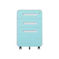 Meuble de rangement mobile à 3 tiroirs verrouillables avec roulettes en acier pour bureau et maison – Achat en gros
