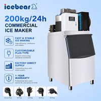 Machine à glace en flocons commerciale automatique de 200 kg/jour avec certification CE, pour la transformation alimentaire, les marchés de poissons, les hôtels