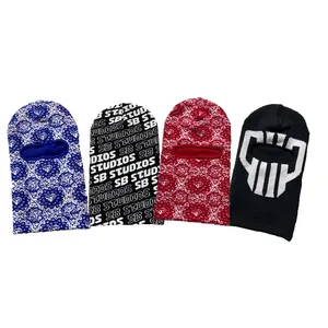 Passamontagna con stampa personalizzata all over Full Face Knit all Jacquard Ski Mask passamontagna Beanie Hat