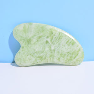 Pierres Précieuses DIY Vente en Gros Xiuyan Jade GuaSha Forme de Doigt Cristal Bleu Vert Jade jaspe Masseur de Visage Guasha Faceroller - Product Image 2