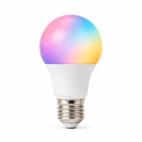 Ampoule LED RGB 9W pour contrôle via application intelligente, douille E27, interrupteur en plastique, réflecteur, alimentation CA, intensité variable, garantie 2 ans, pour chambre à coucher