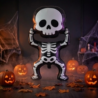Ballons en aluminium épais 2026 en forme de squelette dansant pour Halloween, crâne noir et rose pour décorations de fête d'enfants