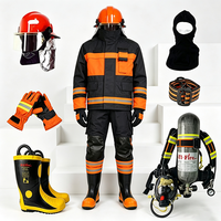 Setelan Pakaian Pemadam Kebakaran Bersertifikat CE dengan Alat Pernapasan, Helm, Sarung Tangan, dan Sepatu untuk Penyelamatan