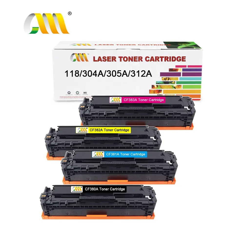 China Groothandel Cf380a Toner Cartridge 312a Cartucho De Toner 305a 118 318 Ce410a Niet-Originele Tonercartridges