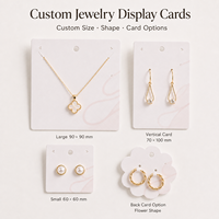 Cartes de présentation de bijoux personnalisées, cartes en carton épais mat blanc pour emballage de marque de bijoux (boucles d'oreilles, colliers)