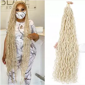 Rambut Palsu Locs Crochet 24 36 Inci Faux Locs Crochet Kepang Rambut Keriting Baru Lembut Locs Meche De Cheveux Pour Crochet Braid