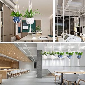Décoration d'intérieur, porte-<span class=keywords><strong>pot</strong></span> <span class=keywords><strong>de</strong></span> fleurs en corde <span class=keywords><strong>de</strong></span> coton fait à la main, macramé, suspension <span class=keywords><strong>de</strong></span> plante suspendue, bricolage, porte-plante en macramé - Product Image 6