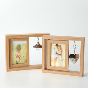 Hình Trái Tim Xoay Thân Thiện Với Môi Hiện Đại Phong Cách Khung Ảnh Những Người Yêu Thích Tưởng Niệm Hai Mặt Kết Hợp Bằng Gỗ Lưu Niệm 4x6 Vật Nuôi - Product Image 1