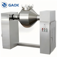 GAOK Promotion Mélangeur de poudre numérique à double cône en acier inoxydable finition miroir pour produits chimiques et alimentaires, haute productivité, énergie