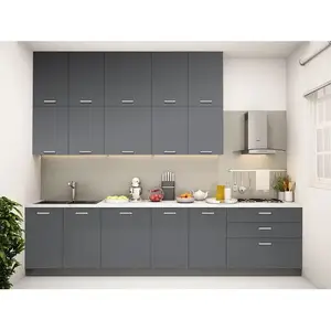 Baineng Grey Melamine Modular Kitchen Cabinet With Kinds Of Accessories kitchen cabinet furniture