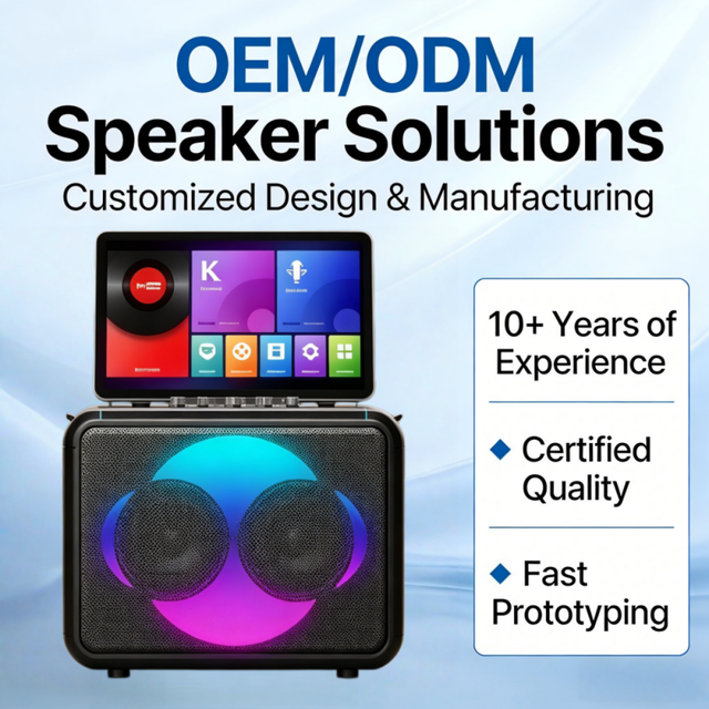 OEM/ODM Smart Speaker Touch Screen Customizable UI Logo Dual 4" Woofer + Dual Tweeters RGB Plastic Auxiliary Input Voice