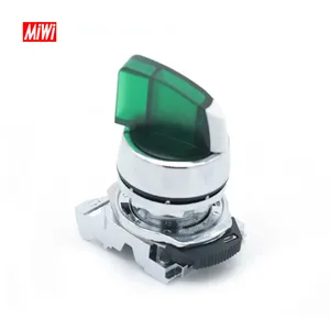 MiWi800-FS-XDBP37 مقاوم للماء عالي الجودة 24VDC LED ضوء 24mm مختار 2 موقع زر الضغط مفتاح 1NC 1NO