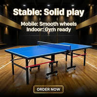 Table de tennis de table pliable en MDF de 18 mm pour l'intérieur et l'extérieur, table de ping-pong durable avec filet, montage facile et structure robuste