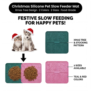 Christmas <b>Gift</b> Custom Logo Silicone Slow Feeder <b>Dog</b> Bowl Maze Pet Lick Mat with Suction <b>Xmas</b> Holiday Promotion Pet Bowl - Product Image 2