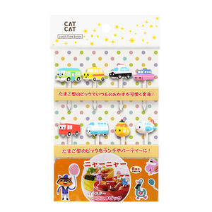 Unik dibujos animados coche autobús Taxi Garpu Tusukan Buah Karakter Makanan fruta comida elegir Bekal Sekolah Bento Dengan con logotipo personalizado uso en fiestas - Product Image 4