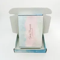 Cajas de embalaje de ropa de calcetines de papel corrugado de lujo respetuosas con el medio ambiente con logotipo personalizado tipo de carpeta en relieve para almacenamiento de relojes de té