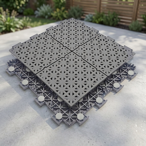 Paneles de Suelo Deportivos Encastrables Negros para Canchas Multiusos, Baldosas Modulares de PP Resistentes para Pisos Deportivos - Product Image 5