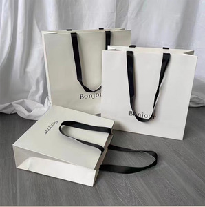 Wholesale Custom <strong>Printed</strong> <strong>Logo</strong> Luxury White <strong>Paper</strong> <strong>Bag</strong> Retail Boutique Shopping Gift <strong>Paper</strong> <strong>Bags</strong> <strong>With</strong> Your Own <strong>Logo</strong> - Product Image 1