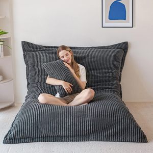 Sofá Perezoso Cuadrado de Tela de Pana sin Marco, Desmontable y Lavable, Tipo Silla de Saco de <span class=keywords><strong>Soja</strong></span>, <span class=keywords><strong>para</strong></span> Sala de Estar - ¡Venta Caliente! - Product Image 3