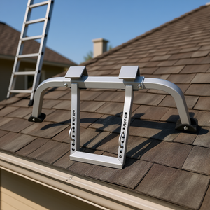 Stabilisateur d'échelle en acier, capacité de charge 500 kg, accessoire de toit, pieds antidérapants en caoutchouc, hauteur fixe, design industriel - Product Image 2